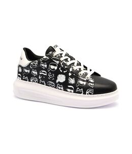 Кожаные кеды капри твин nft граффити Karl Lagerfeld, черный kl252w0000030310037 | juoda