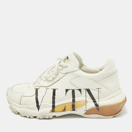 Valentino White Leather VLTN Bounce Sneakers Size 36 1162817
