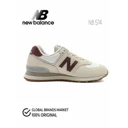 Кроссовки New Balance 574, полнота F, размер 38 RU, бежевый/бордовый 4367131821