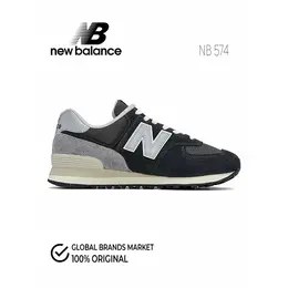 Кроссовки New Balance 574, полнота F, размер 43 RU, черный/серый 4368108381