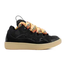 Lanvin-Black Leather Curb Sneakers-Donna 51977270853972