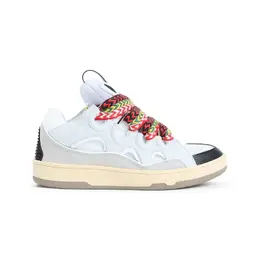 Lanvin-White Suede Calf Leather Curb Sneakers-Uomo 51977294643540