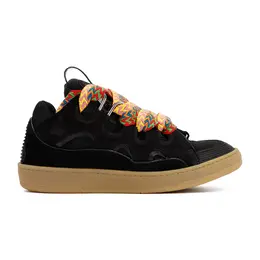 Lanvin-Black Suede Calf Leather Curb Sneakers-Uomo 51977324593492