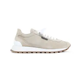 Brunello Cucinelli-Climb Beige Suede Leather Sneakers-Donna 51977564717396