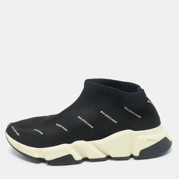 Balenciaga Black Knit Fabric Speed Trainer Sneakers Size 37 1164564