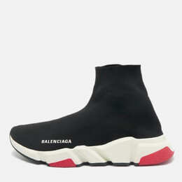 Balenciaga Black Knit Fabric Speed Trainer High Top Sneakers Size 41 1164684