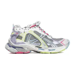 Balenciaga-Grey Liliac And Yellow Runner Polyurethane Sneakers-Donna 52012821250388