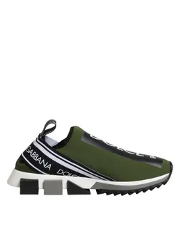 Dolce & Gabbana Green Black Slip On Sorrento Sneakers Shoes - EU39.5/US6.5 mv7300-39.5