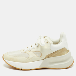 Alexander McQueen Cream/Off White Leather and Fabric Oversized Runner Sneakers Size 40 1165911