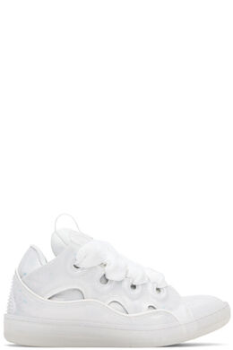 Белые кожаные кроссовки с блестящим эффектом Lanvin 17034941 | white/white