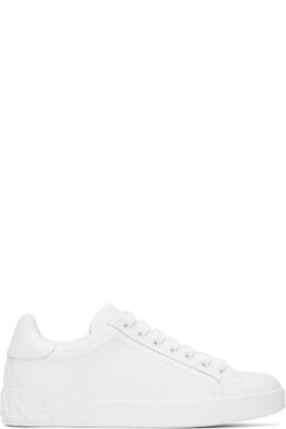 Белые кеды Portofino из телячьей кожи Dolce & Gabbana 16837491 | bianco