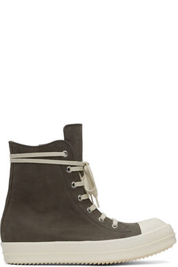 Серые голливудские кроссовки из нубука Rick Owens 16872491 | dust/milk/milk