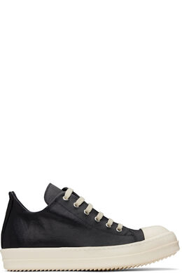 Черные голливудские низкие кеды Rick Owens 17327281 | black/milk/milk