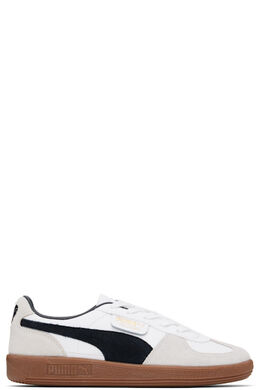 Белые и серые кроссовки из кожи Palermo Puma 17180181 | puma white/vapor gray/gum