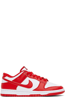Бело-красные кроссовки Dunk Low Retro Nike 16982771 | white/white/university red