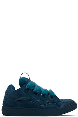Синие кожаные кроссовки Curb Lanvin 17034751 | petrol blue