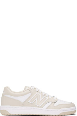 Бежевые и белые кроссовки 480 New Balance 16907441 | timberwolf/white