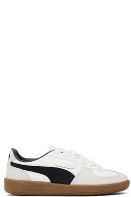 Белые и серые кроссовки из кожи Palermo Puma 17480801 | puma white/vapor gray/gum
