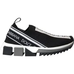 Dolce & Gabbana Black White Slip On Sorrento Sneakers Shoes - EU37/US6.5 la12919-37