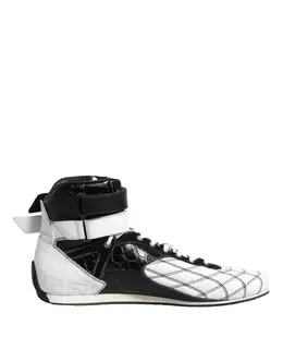 Dolce & Gabbana Black White Leather High Top Sneakers Shoes - EU44/US11 mv7326-44