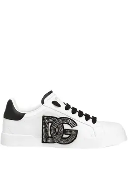 Кроссовки Portofino со стразами Dolce & Gabbana, белый 29689434 | белый