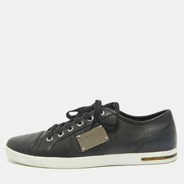 Dolce & Gabbana Black Leather Low Top Sneakers Size 44 1167400