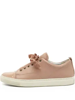Lanvin patent toe-capped lace-up sneakers 30336235