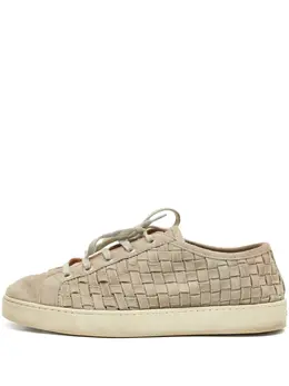 Santoni woven lace-up sneakers 30310146