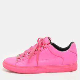 Balenciaga Pink Leather Arena Low Top Sneakers Size 38 1170534