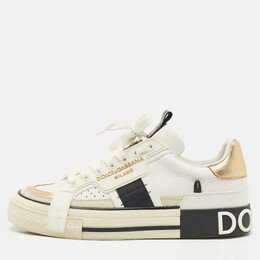 Dolce & Gabbana Multicolor Leather and Suede Custom 2.Zero Sneakers Size 38 1170897