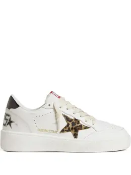 Golden Goose leather leopard-print star sneakers 30419357