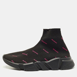 Balenciaga Black Knit Fabric Speed Trainer Sneakers Size 38 1171793