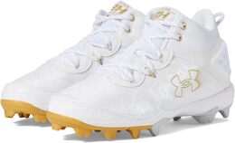 Кроссовки Under Armour Harper 8 Mid RM Baseball Cleats, цвет White/White/Metallic Gold 9881696 | white/white/metallic gold