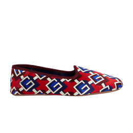 Кроссовки Gucci Slipper 'Geometric G Print - Red Satin Voyage', красный m662868 20t10 6499 | geometric g print - red satin voyage