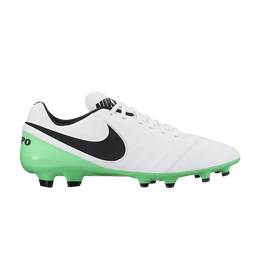 Adidas Кроссовки Tiempo Genio 2 Leather FG 'White Electro Green', белый 819213 103 | white electro green