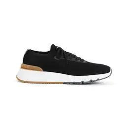 Brunello Cucinelli-Black Textile Sneakers-Uomo 52113025990996
