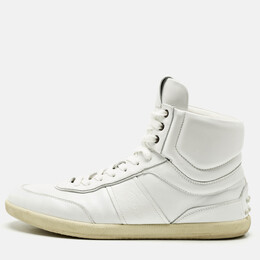Tod's White Leather High Top Sneakers Size 44.5 1173349