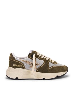 Running Sole Кроссовки Golden Goose, White, Olive, Beige, & Ice ggor-wz641 | white, olive, beige, & ice