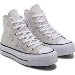 Кеды Converse Chuck Taylor All Star Hi Lift Platform, серый/белый/черный цветочный 1049846/71556 | grey/white/black floral