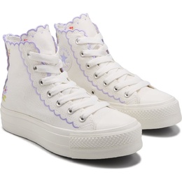 Кроссовки на платформе Chuck Taylor All Star Hi Lift от Converse, white/purple floral 1049846/44965 | white/purple floral