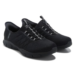 Кроссовки на широкой подошве Skechers Slip-Ins Brilliance Bungee с затяжками, black/silver shimmer wide 1057703/35093 | black/silver shimmer wide