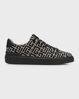 Мужские кожаные низкие кеды B-Court Gradient Sole Balmain prod257230017 | black / ivory
