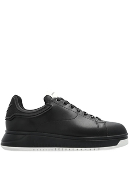 Кожаные кроссовки на шнуровке Emporio Armani, черный em003663af18212 | черный