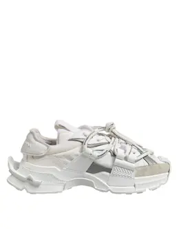 Dolce & Gabbana White Gray Low Top Space Sneakers Shoes - EU40.5/US7.5 mv7432-40.5