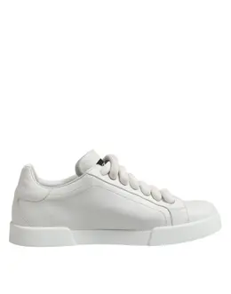 Dolce & Gabbana White Logo Lace Up Low Top Men Sneakers Shoes - EU44/US11 mv7480-44
