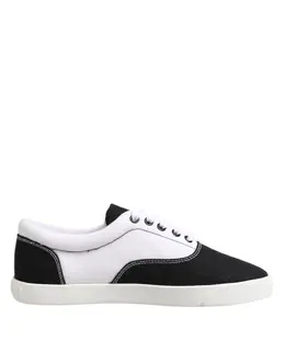 Dolce & Gabbana Black Cotton Canvas Lace Up Men Sneakers Shoes - EU39/US6 mv7500-39