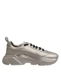 Dolce & Gabbana Silver DAYMASTER Leather Men Sneakers Shoes - EU41/US8 mv7521-41