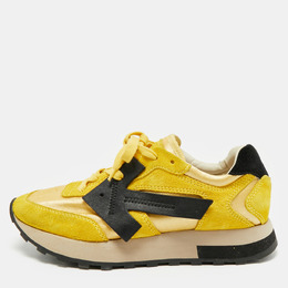 Off-White Yellow Fabric and Suede HG Runner Sneakers Size 37 1177252