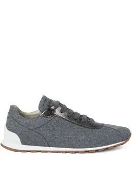 Brunello Cucinelli wool leather sneakers 30468587