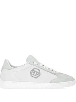 Кроссовки Mixed Monogram с тиснением под кожу крокодила Philipp Plein, белый 30093563 | белый